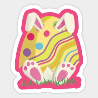 Where is the Easter Bunny? Kawaii Easter Egg Sticker